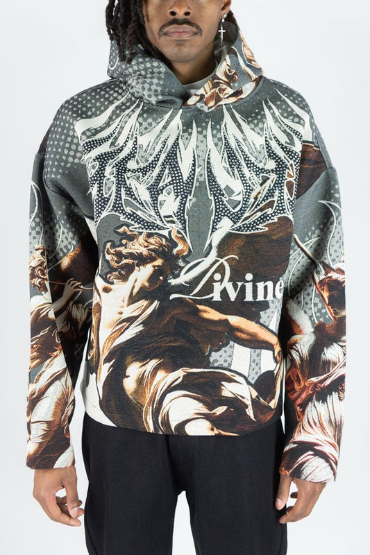 REBEL MINDS Heaven Rhinestone Tapestry Hoodie