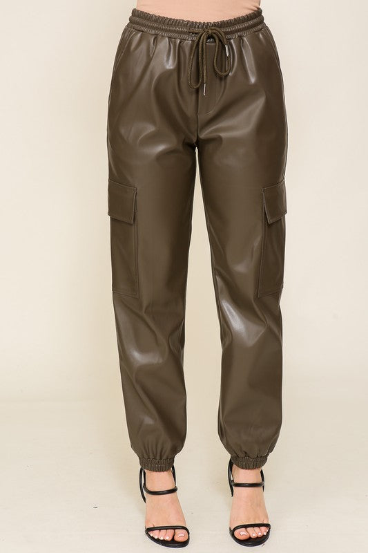 Cargo P/U Leather Pants