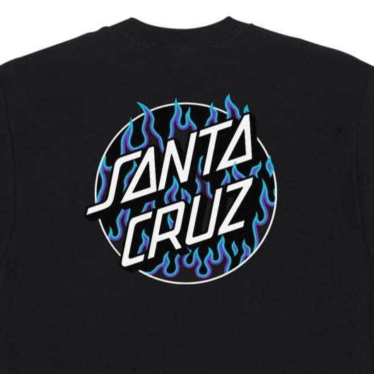 SANTA CRUZ x THRASHER Flame Dot Santa Cruz Men's T-Shirt - Black