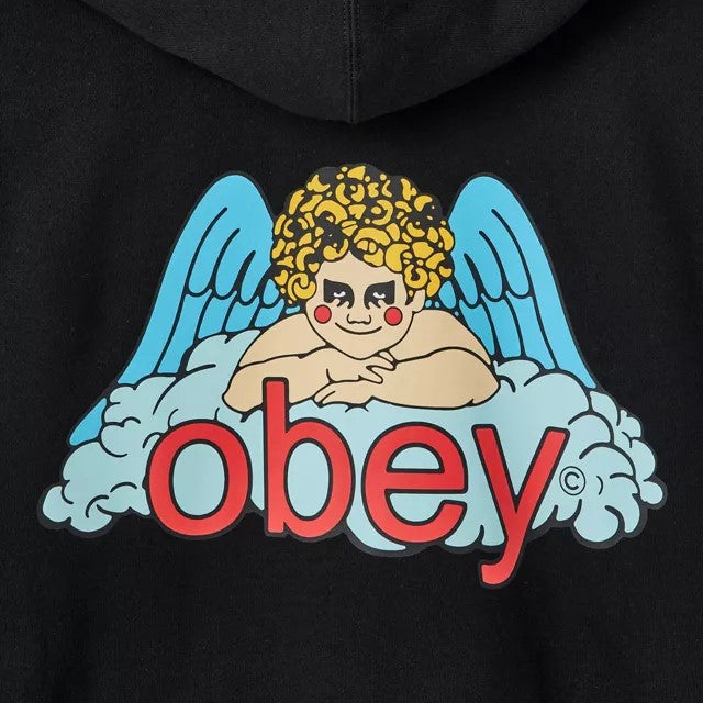 OBEY Heaven Angel Full Zip Hoodie Sweatshirt - Black