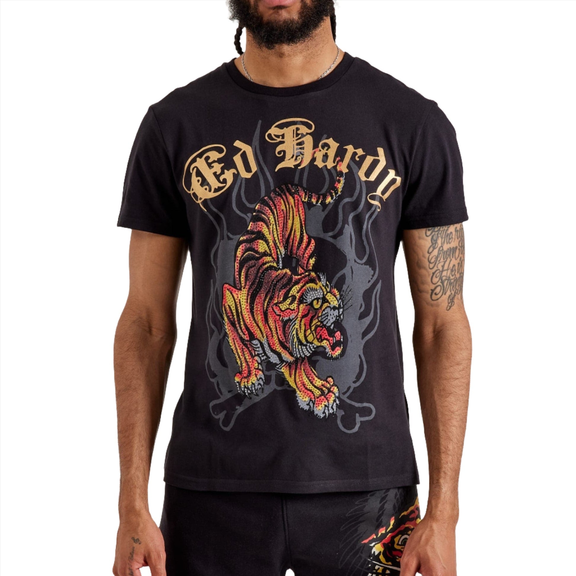 ED HARDY Rhinestone Crawling Tiger Graphic T Shirt K MOMO ed-hardy-rhinestone-crawling-tiger-graphic-t-shirt-k-momo