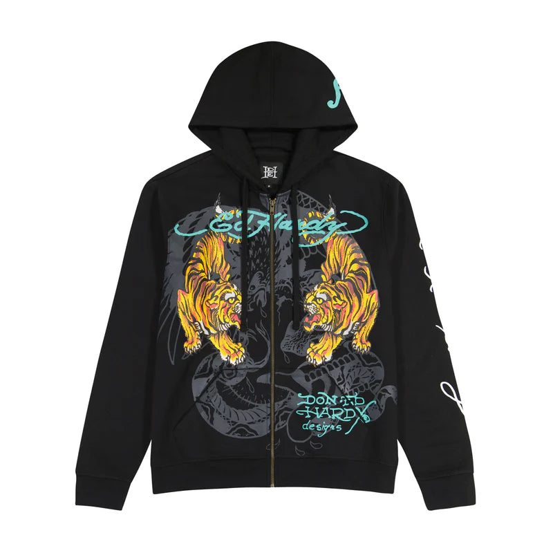 ED HARDY Crawling Tigers Zip-up Hoodie – K MOMO ED HARDY Crawling Tigers Zip-up Hoodie – K MOMO