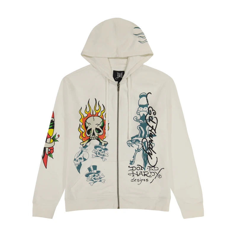 ED HARDY Flame Skull Zip-up Hoodie – K MOMO ED HARDY Flame Skull Zip-up Hoodie – K MOMO