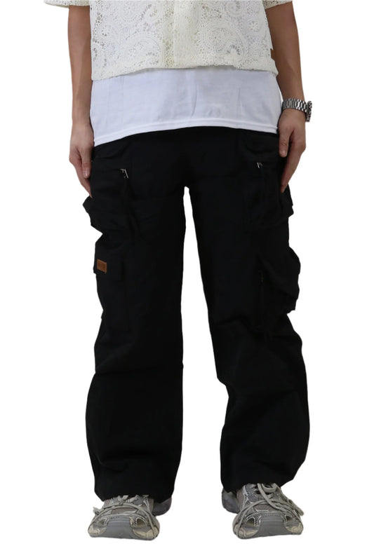 KLEEP Fine Twill Nylon Baggy Fit Cargo Pants