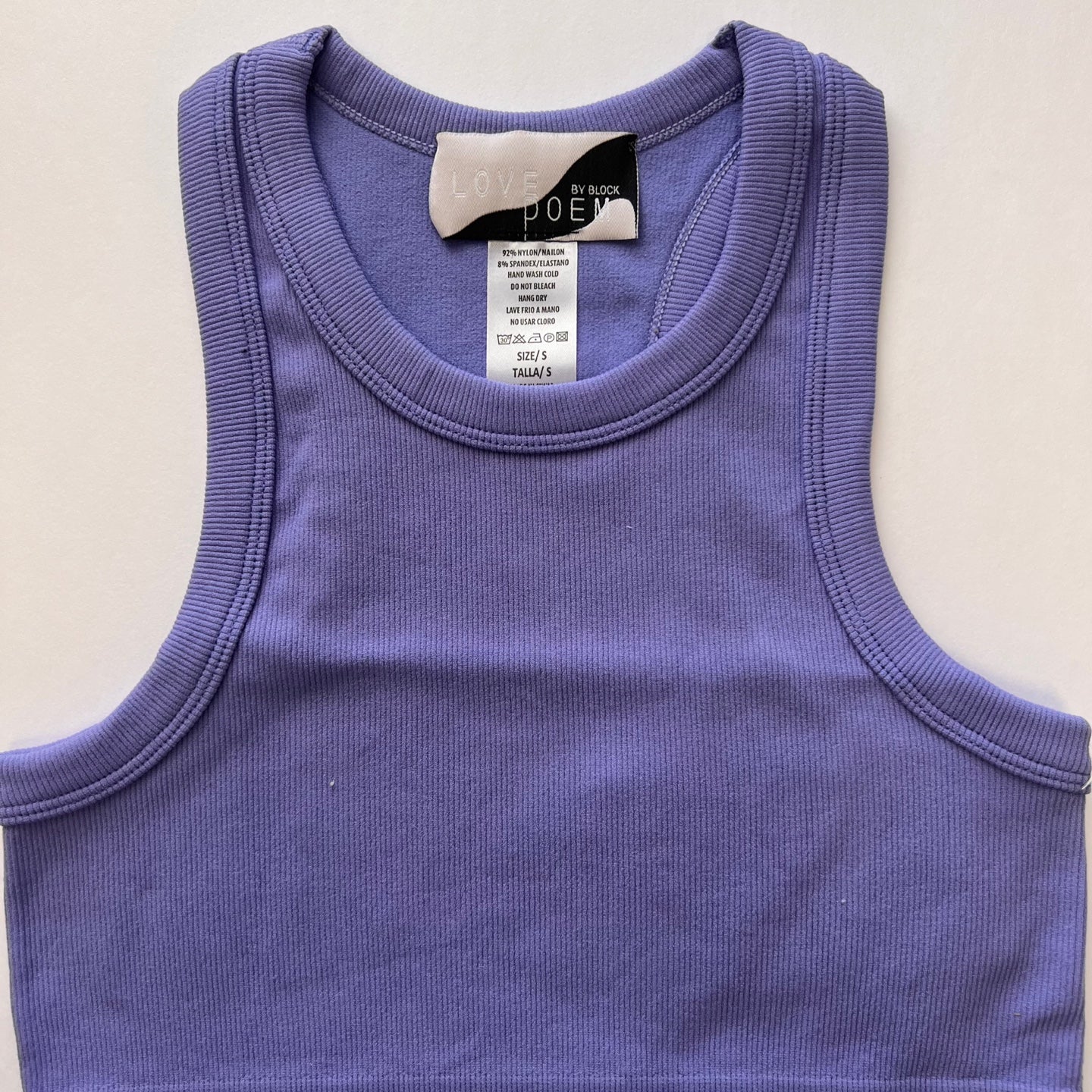 LOVEPOEM Women's Seamless Tibbed Wide Band Crop Top