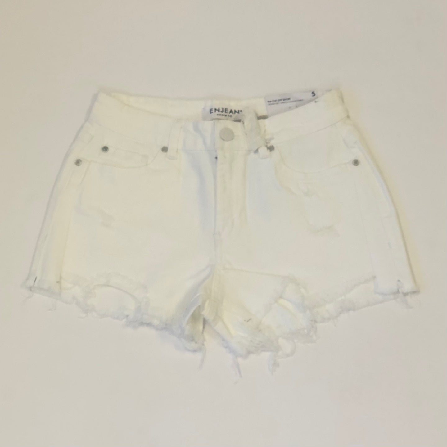 Woman's Highrise Destructed Denim Short