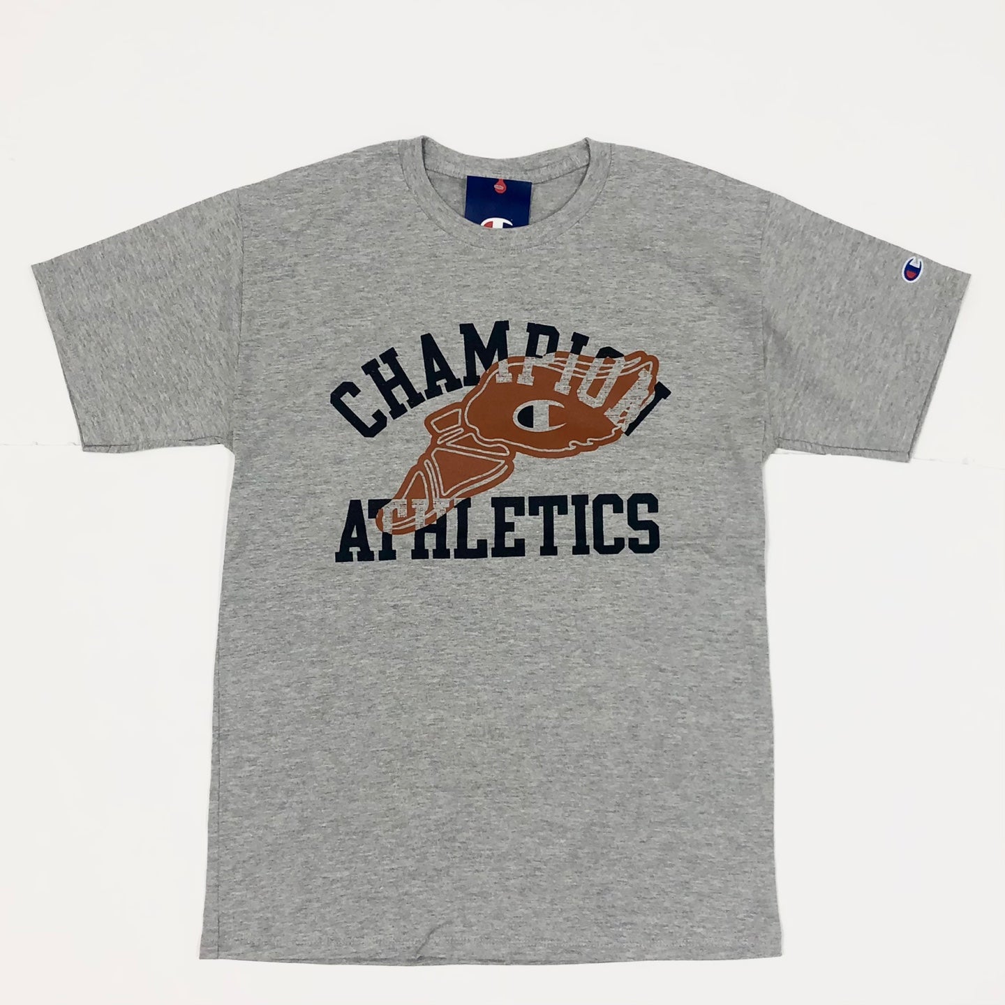 Champion Classic Winged Foot Logo Graphic T-Shirt - Heather Grey M