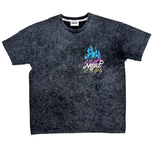 DVMT Night Caps Oversized Acid Wash Graphic T-shirt