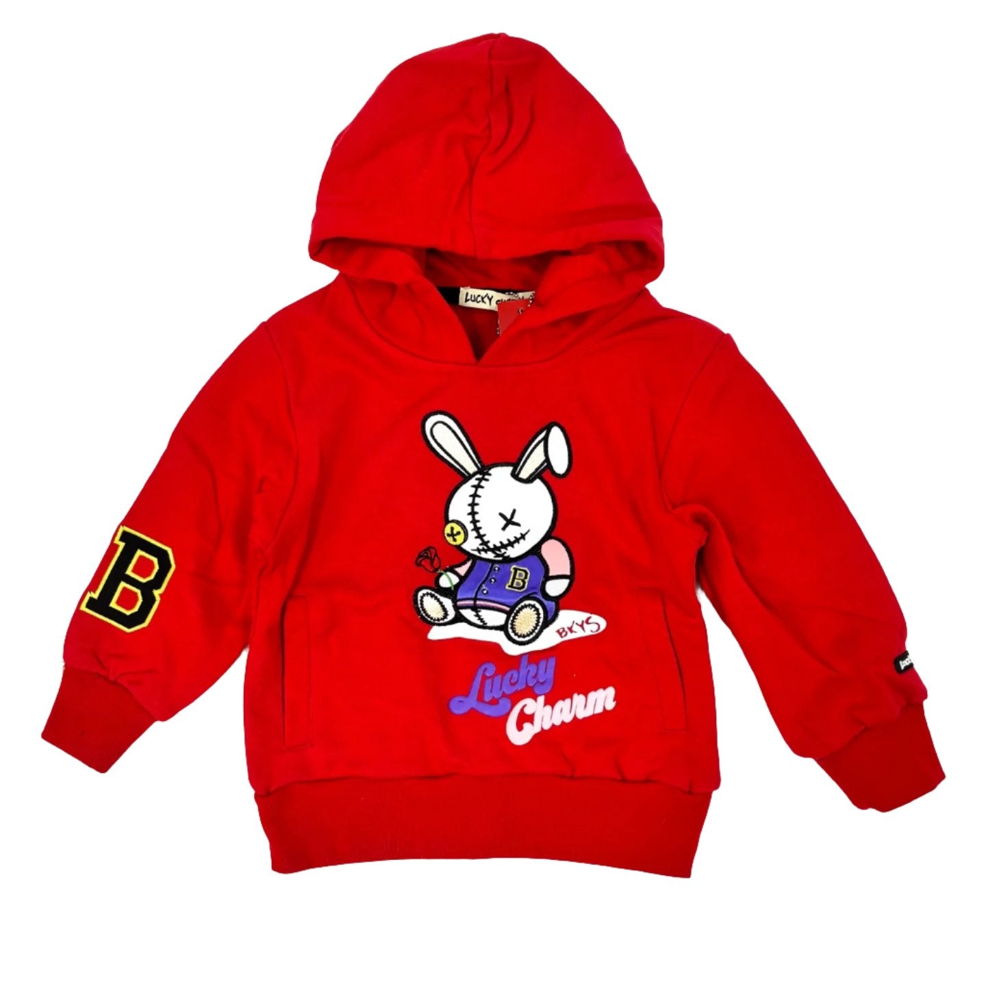 BKYS Lucky Charm Kid Puffed Printed Pullover Hoodie