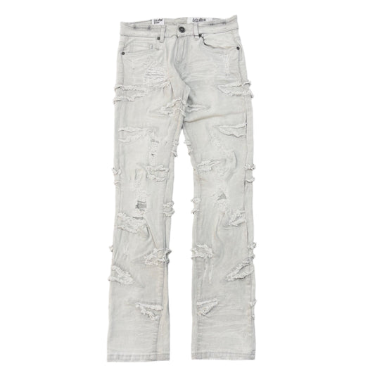 EVOLUTION Slim Fit Ripped Denim Pants - Grey