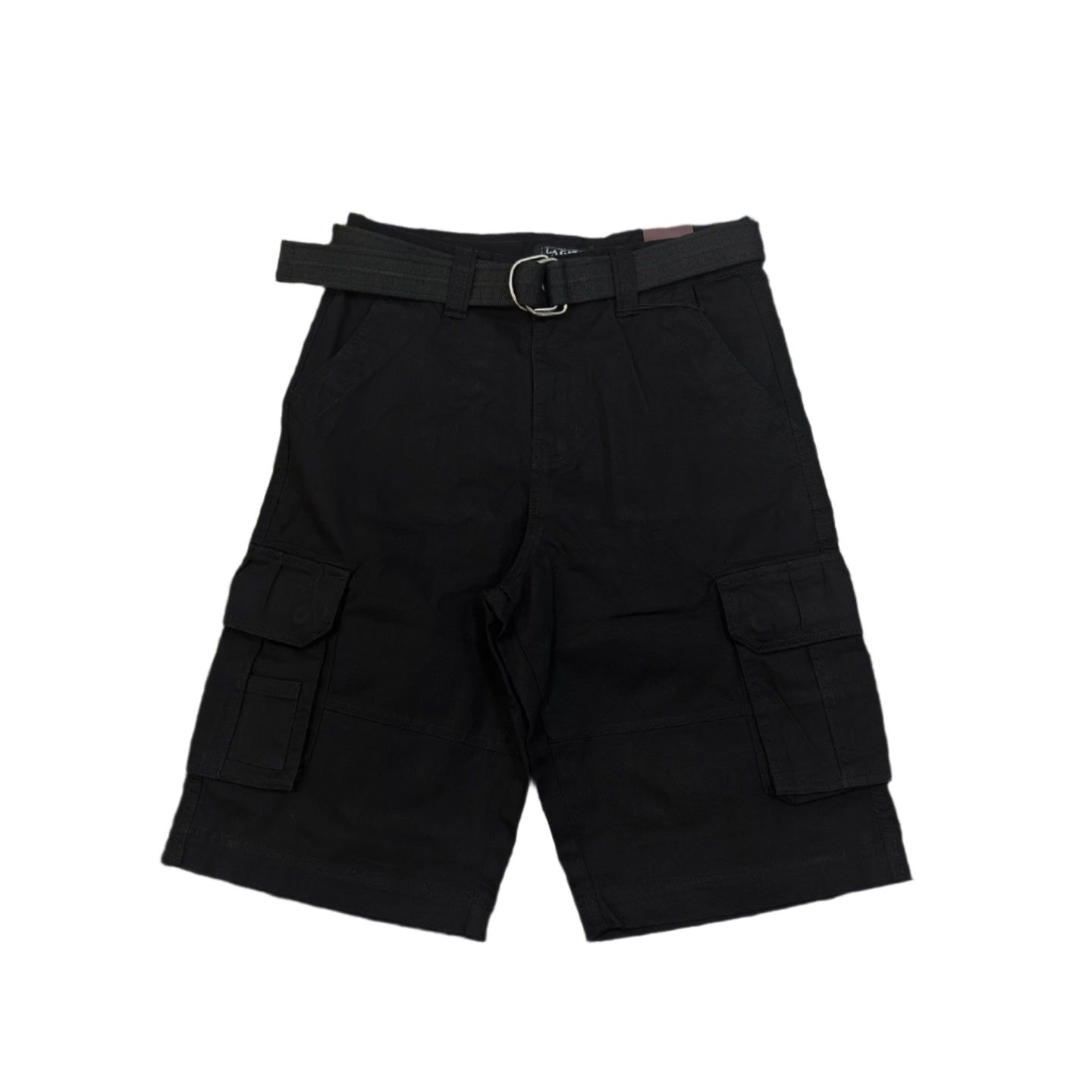 Black Military Cargo Shorts with Pockets