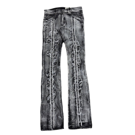 EVOLUTION Color Washed Ripped Stacked Jeans