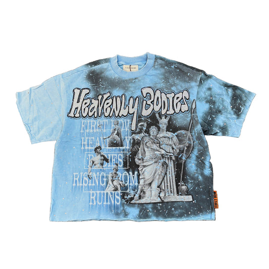 FIRST ROW Heavenly Bodies Rhine Stone Graphic Crop Tee