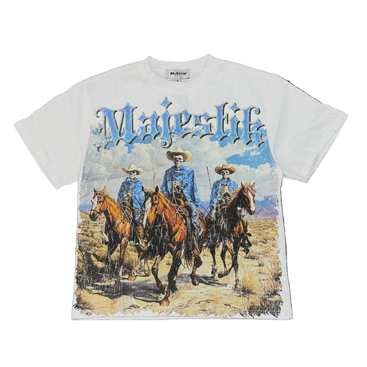 MAJESTIK Cowboy Graphic Crop Tee