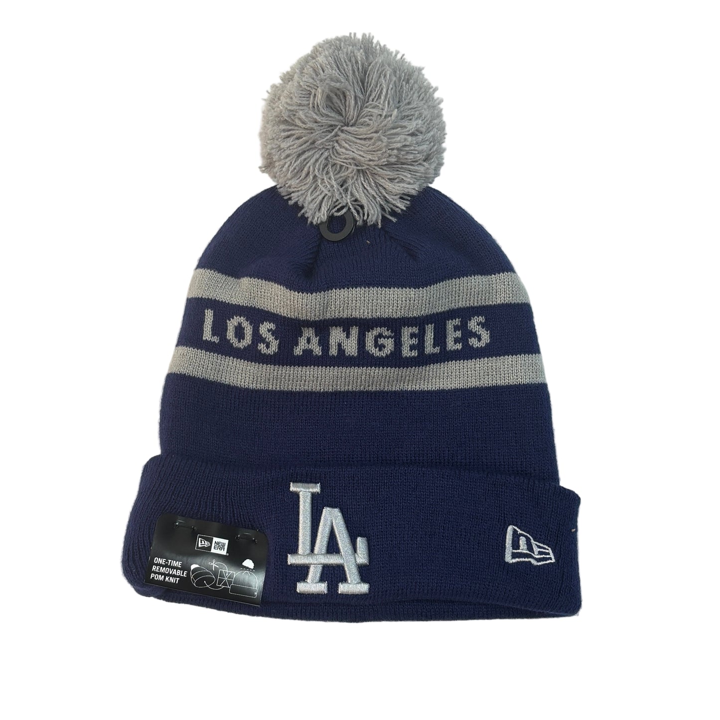 NEW ERA MLB Los Angeles Dodgers Text Pom Knit Beanie
