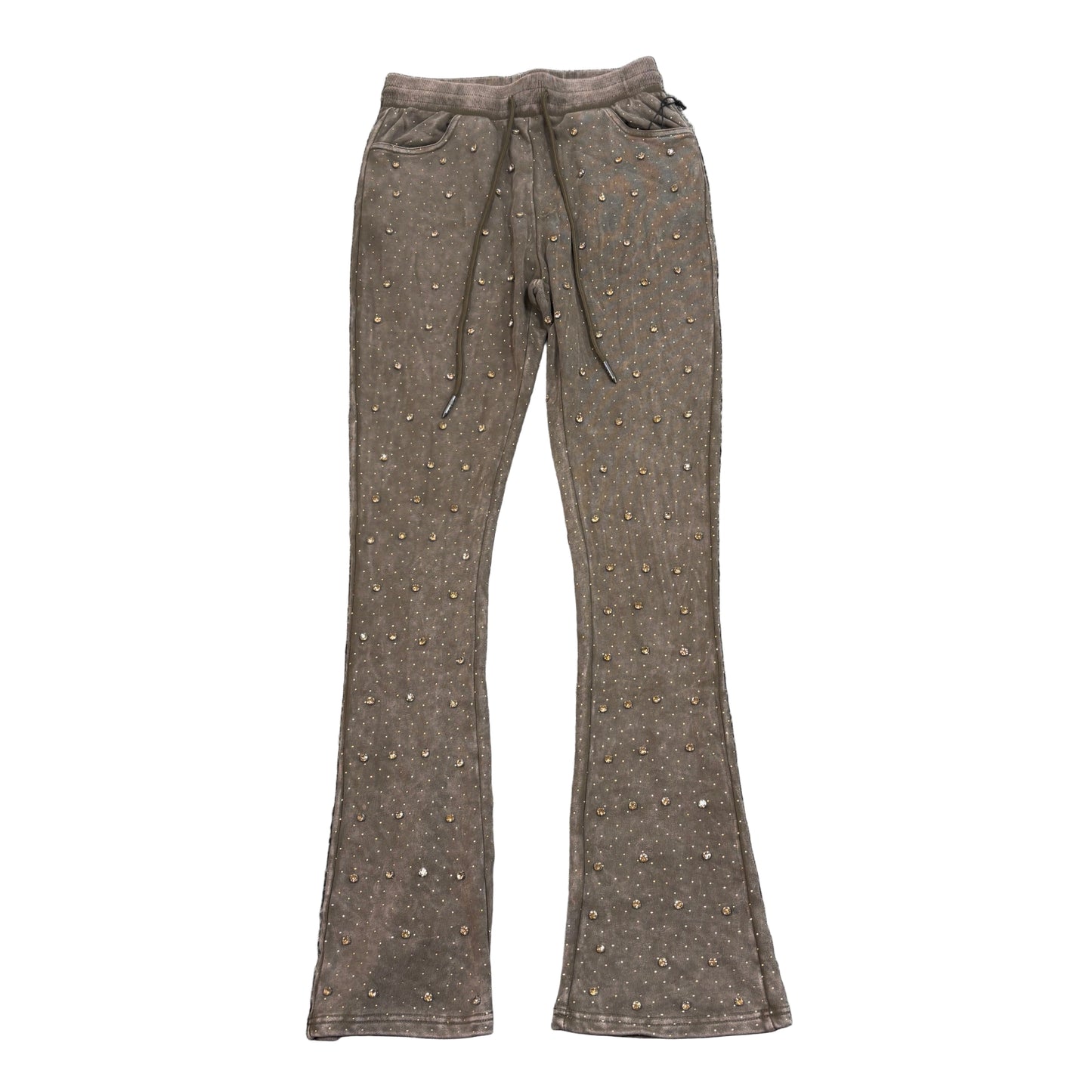 R3BEL Rhinestone Stack Fleece Pant