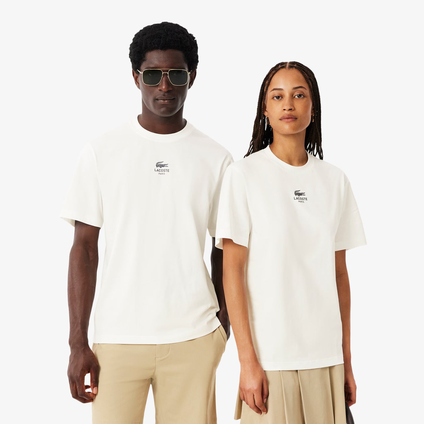 LACOSTE Unisex Signature Print Cotton T-Shirt