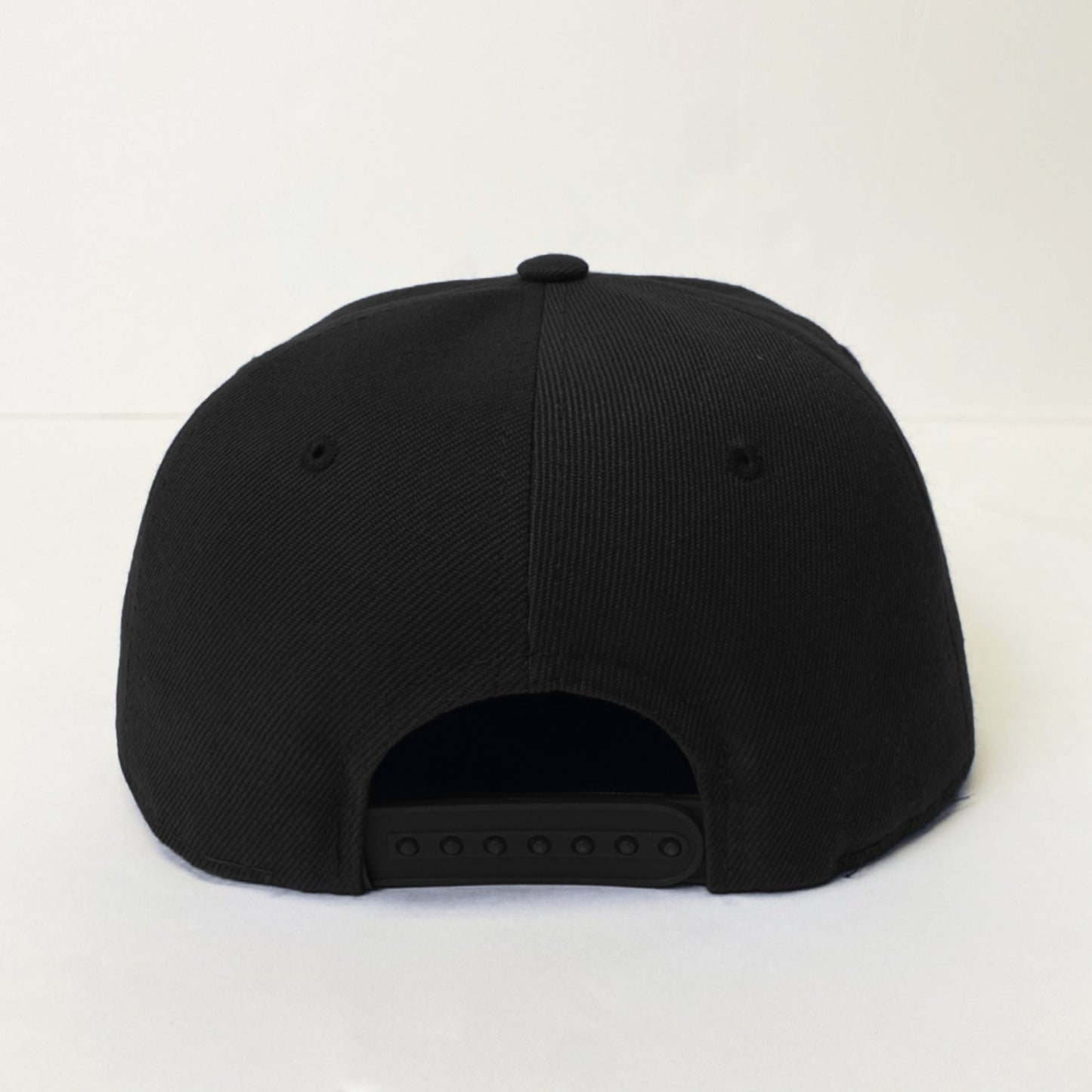 Plain Snapback 5 Panel Hat - Black