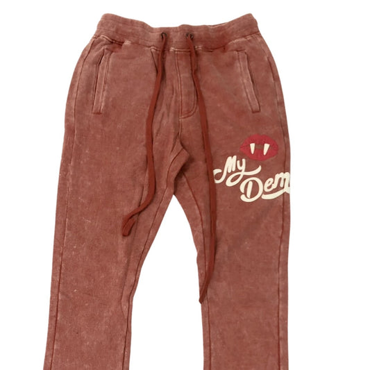 REBEL MINDS My Demons Men Graphic Stacked Pants