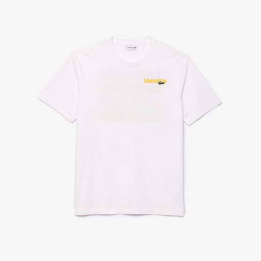 LACOSTE Men's Washed Effect T-shirt- White