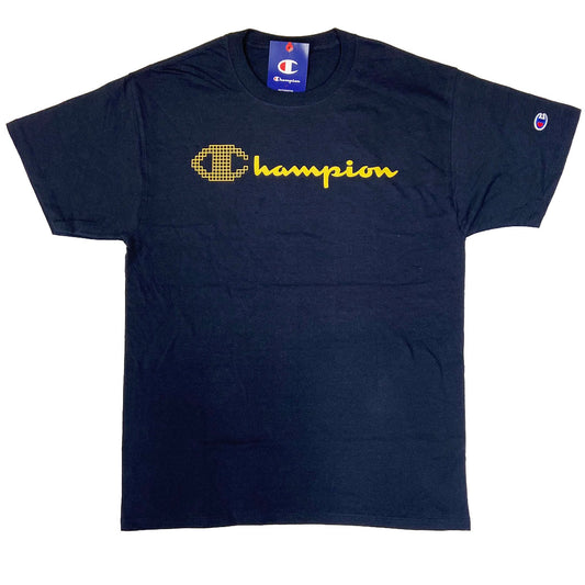 Champion Script Logo Print T-Shirt - Navy