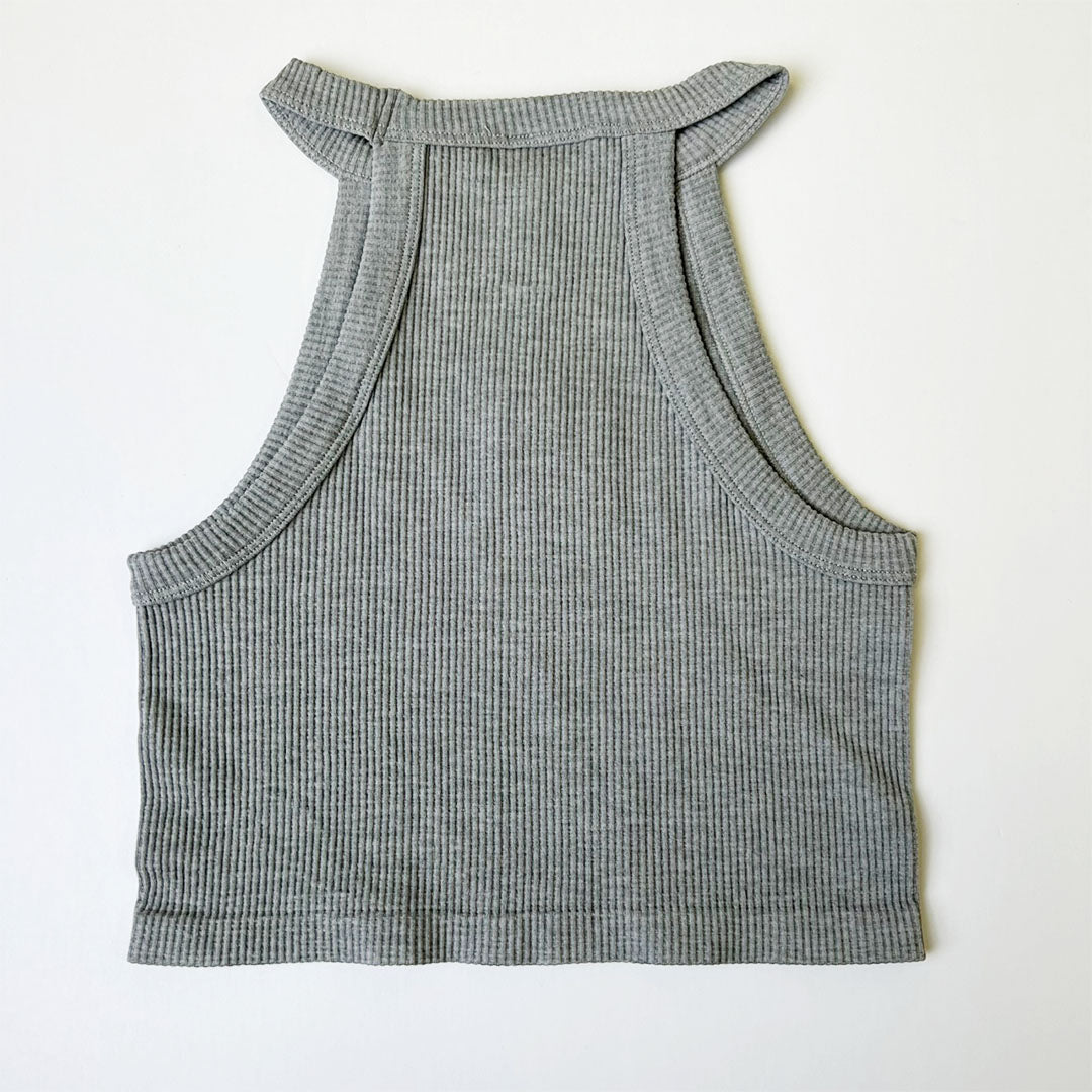 Halterneck Sleeveless Crop Tank Top