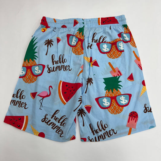 SWTICH Hellow Summer Graphic Print Shorts - Sky Blue