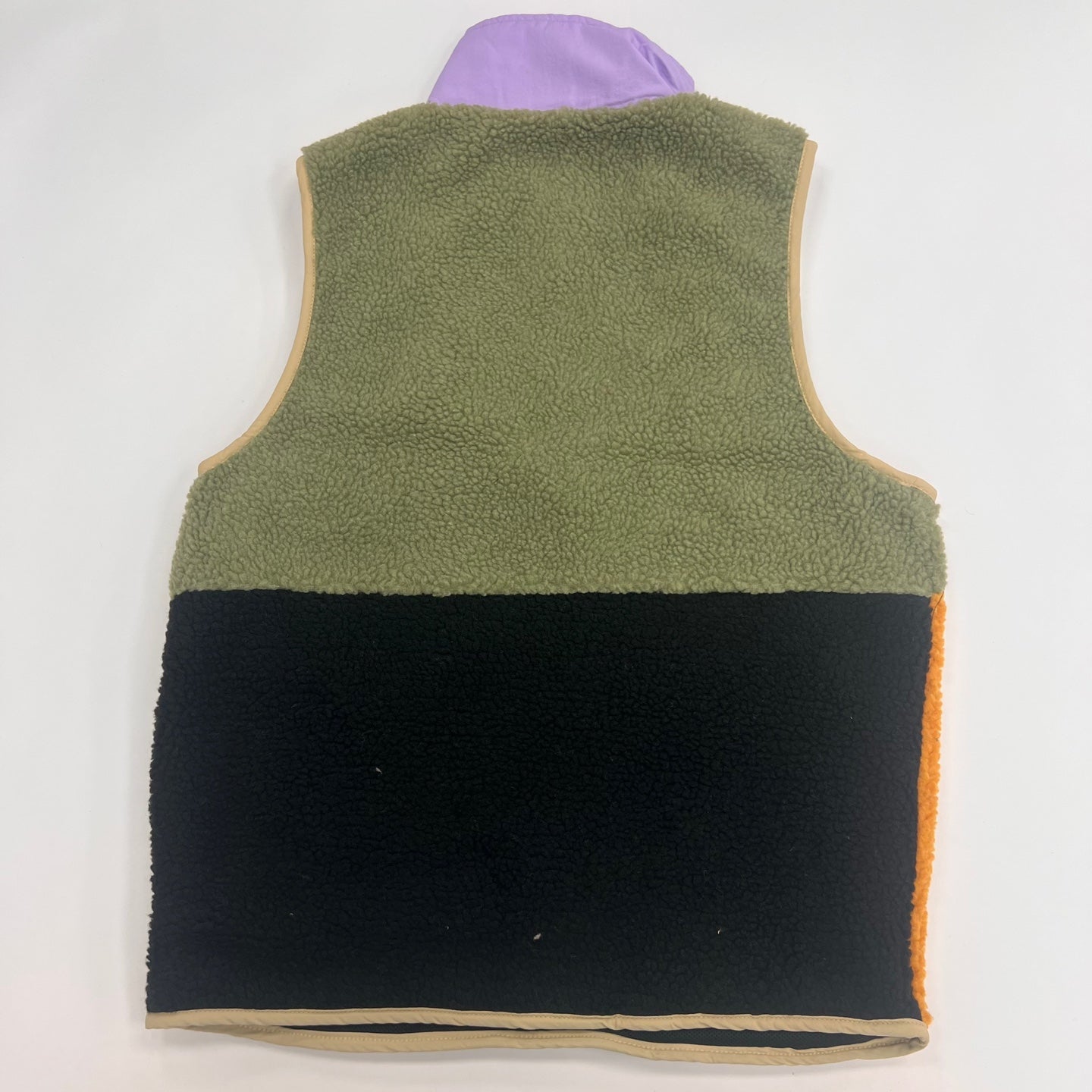 Men's Color Block Sherpa & Nylon Anorak Vest