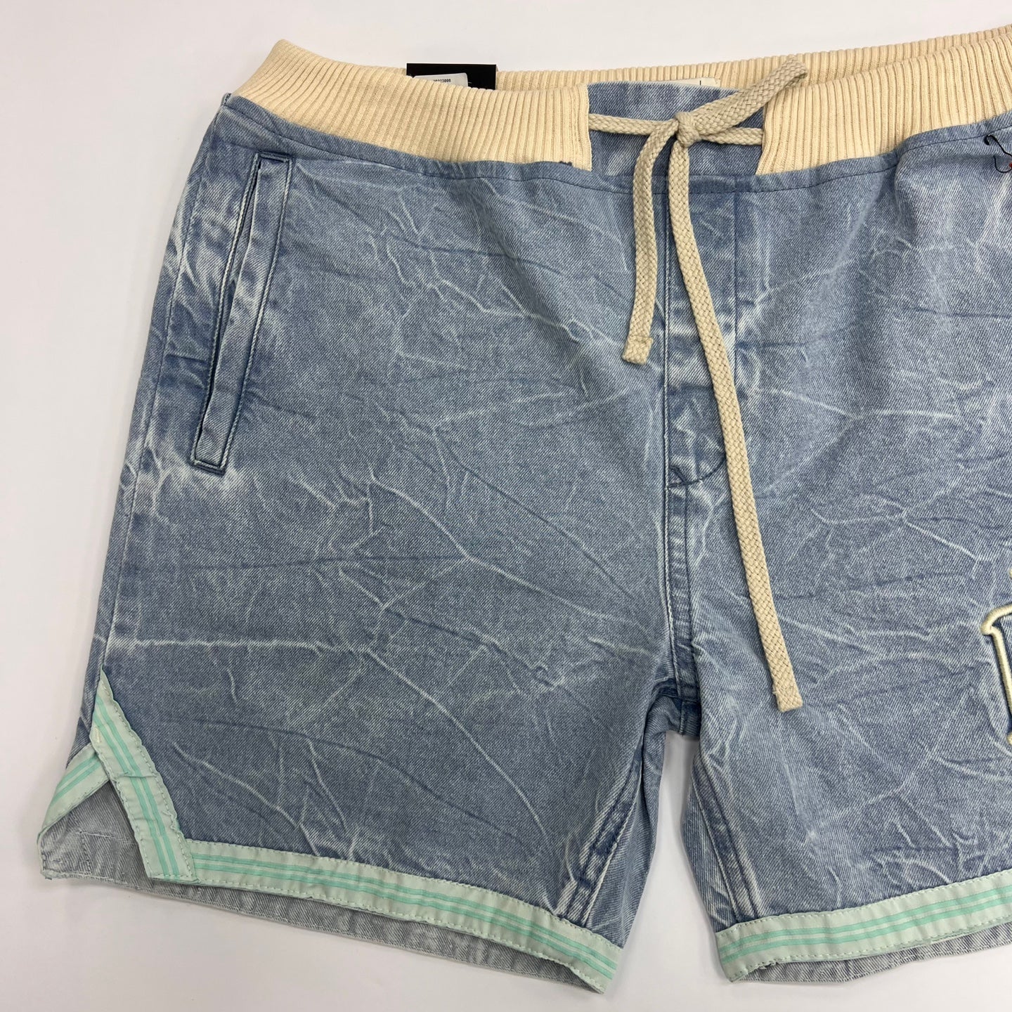 Men's Acid Washed Shorts - Light Blue