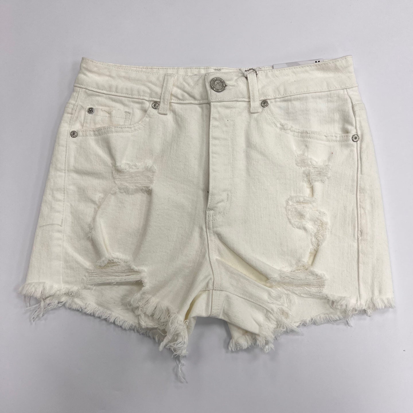 Super High Rise Destructed Mom Shorts
