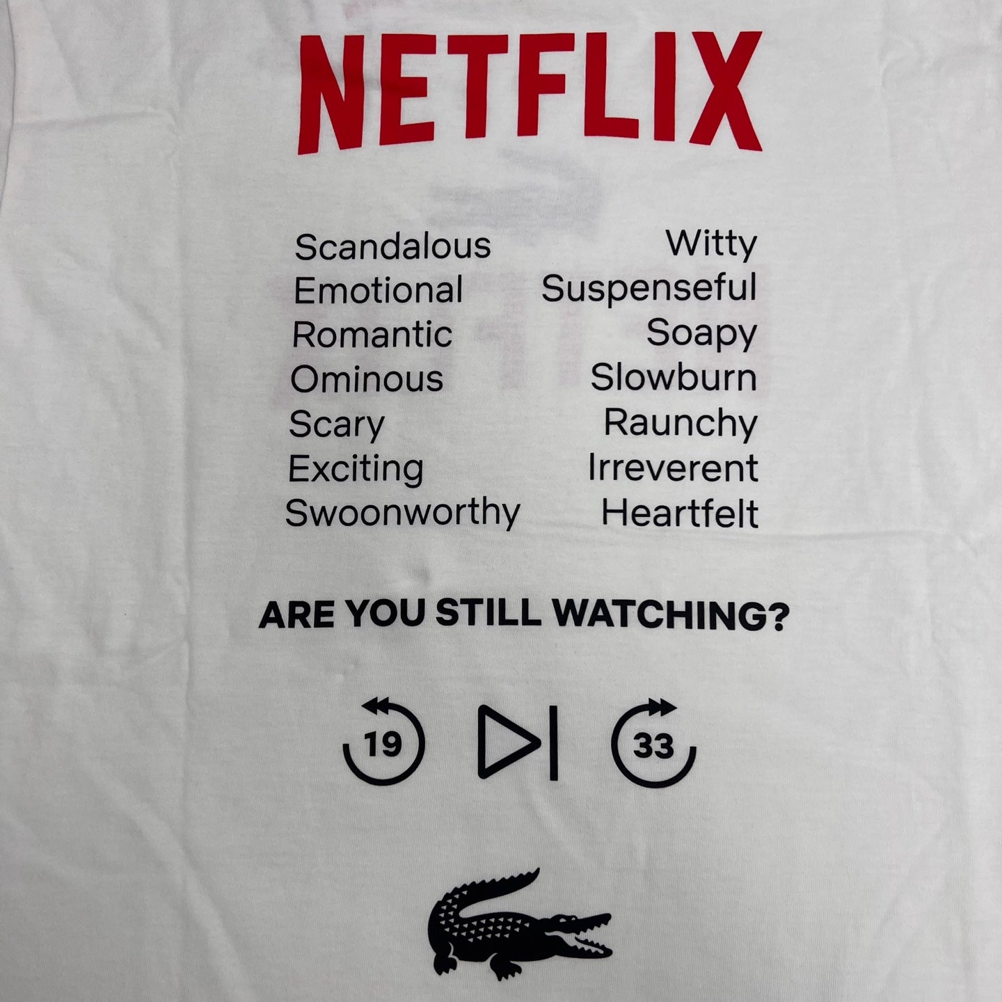 LACOSTE x NETFLIX Unisex Loose Fit Organic Cotton T-shirt