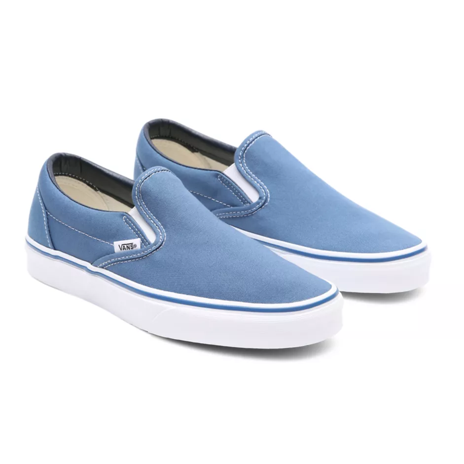 Vans classic slip on blue deals