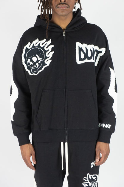 DVMT Combustion Oversized Zip Up Hoodie