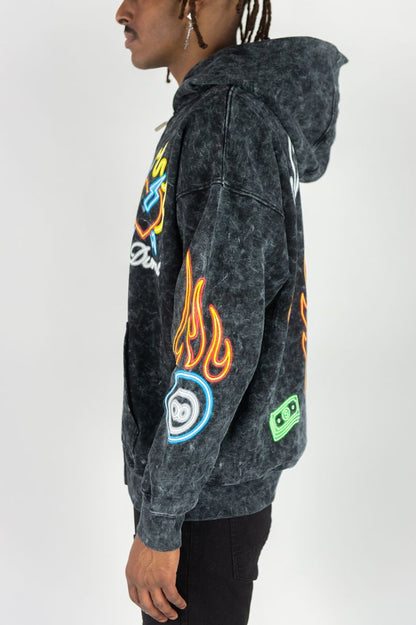 DVMT Showtime Acid Wash Oversized Hoodie