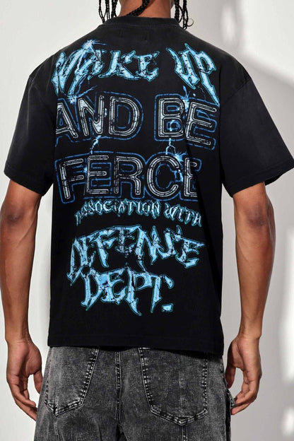 FIRST ROW Be Fierce Heavy Washed Graphic T-Shirt