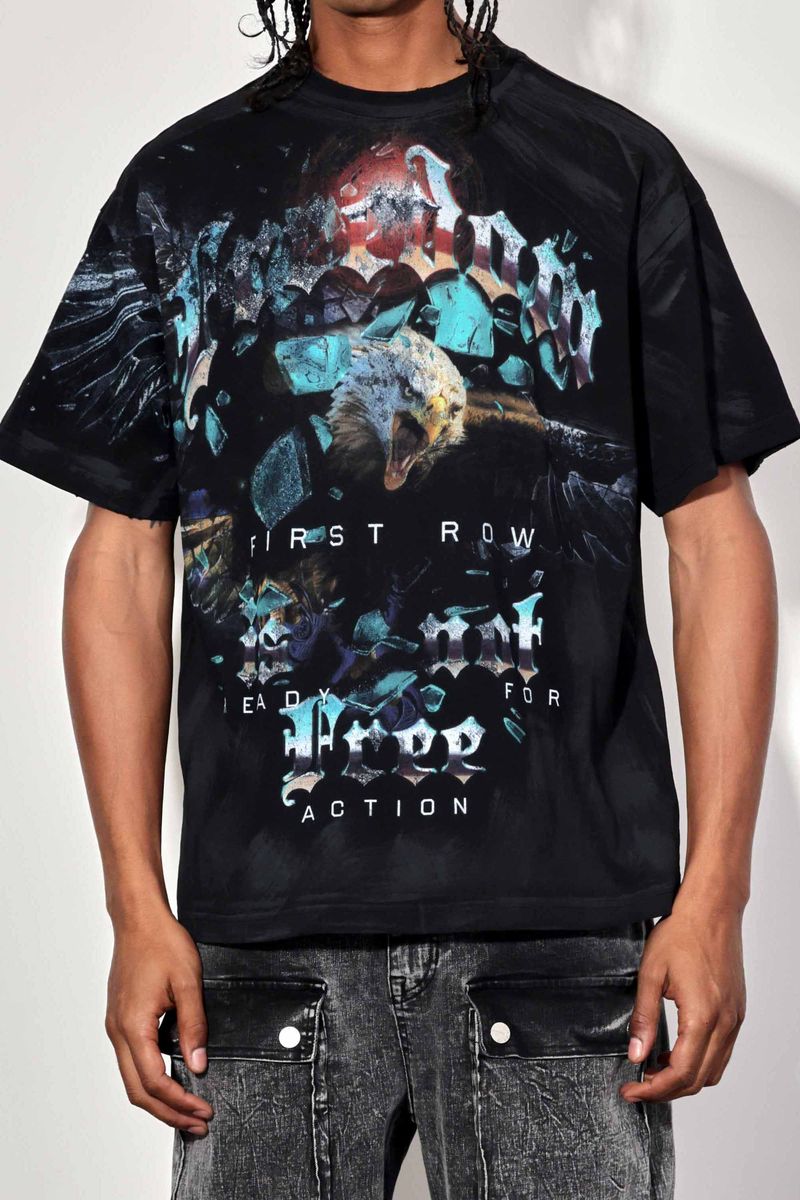 FIRST ROW Freedom Heavy Washed Graphic T-Shirt