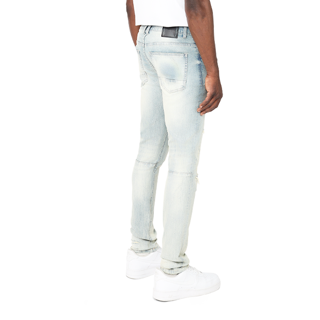 SMOKE RISE Super Skinny Distressed Rip and Repair Jeans