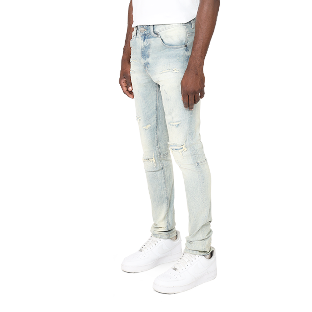 SMOKE RISE Super Skinny Distressed Rip and Repair Jeans