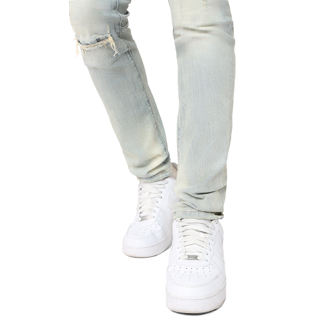 SMOKE RISE Super Skinny Distressed Rip and Repair Jeans