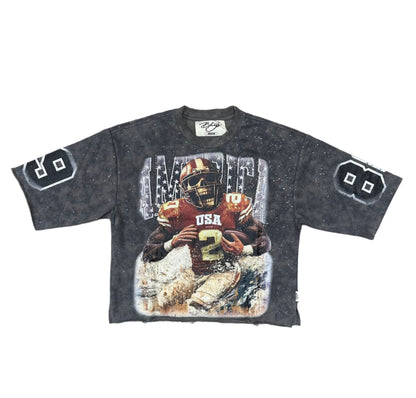 BKYS Football Skull F-Terry Cropped T-Shirt