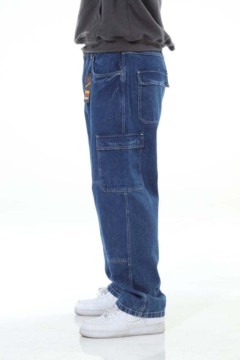 STYLO Skater Baggy Double Embroidery Jeans