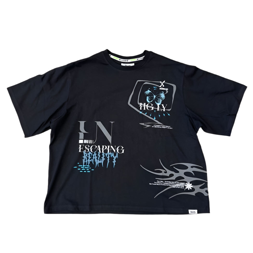 HIGHLY UNDRTD Escaping Reality Graphic Cropped Tee