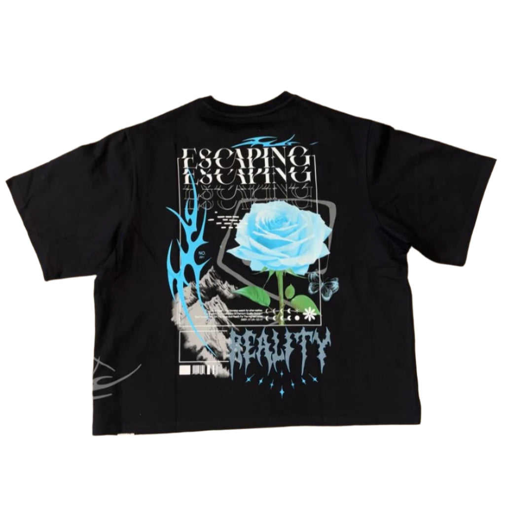 HIGHLY UNDRTD Escaping Reality Graphic Cropped Tee