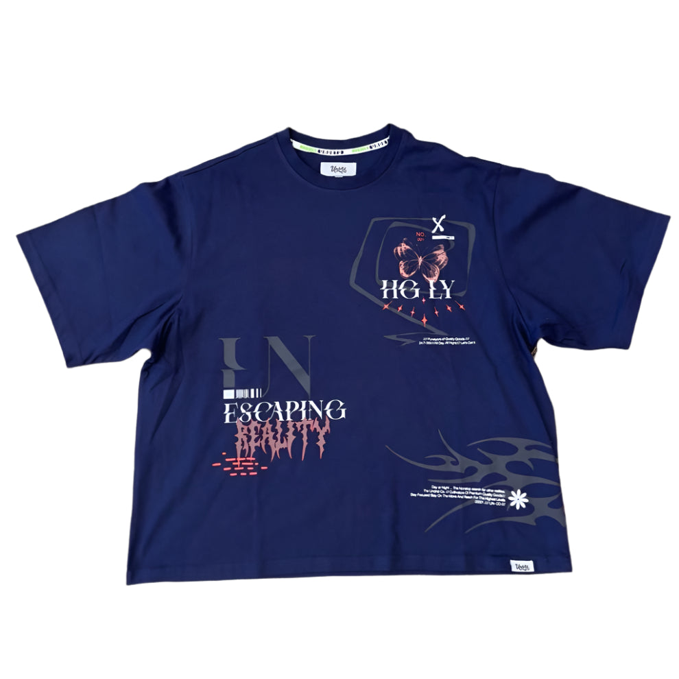 HIGHLY UNDRTD Escaping Reality Graphic Cropped Tee