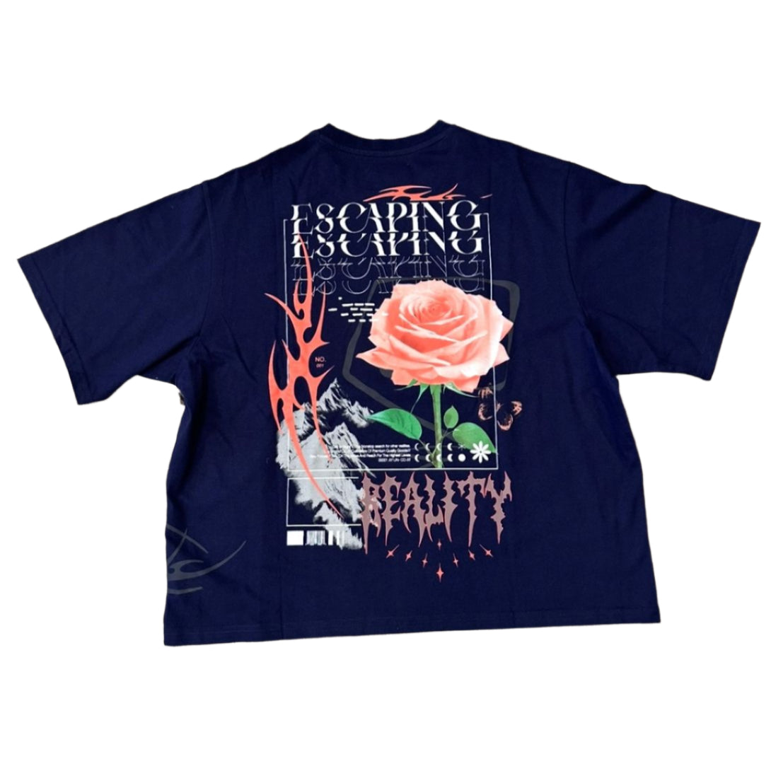 HIGHLY UNDRTD Escaping Reality Graphic Cropped Tee