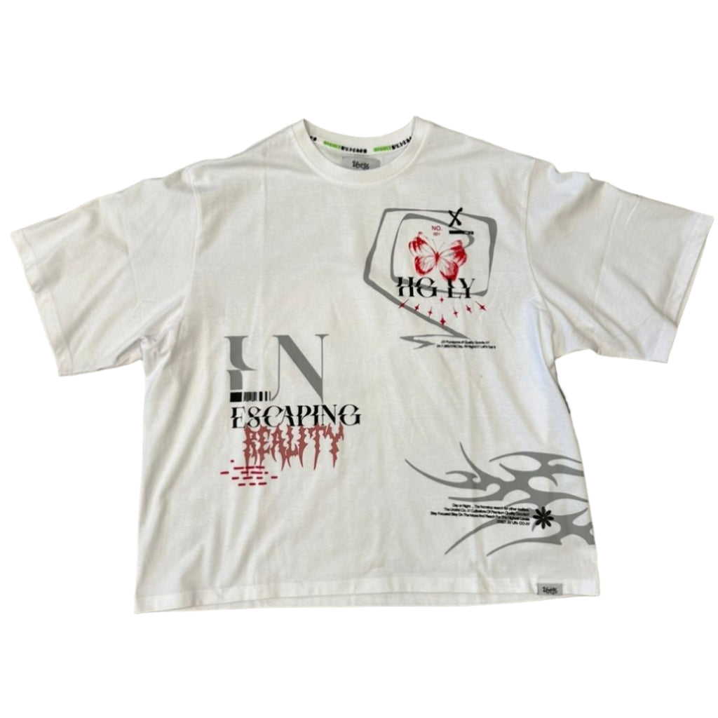 HIGHLY UNDRTD Escaping Reality Graphic Cropped Tee