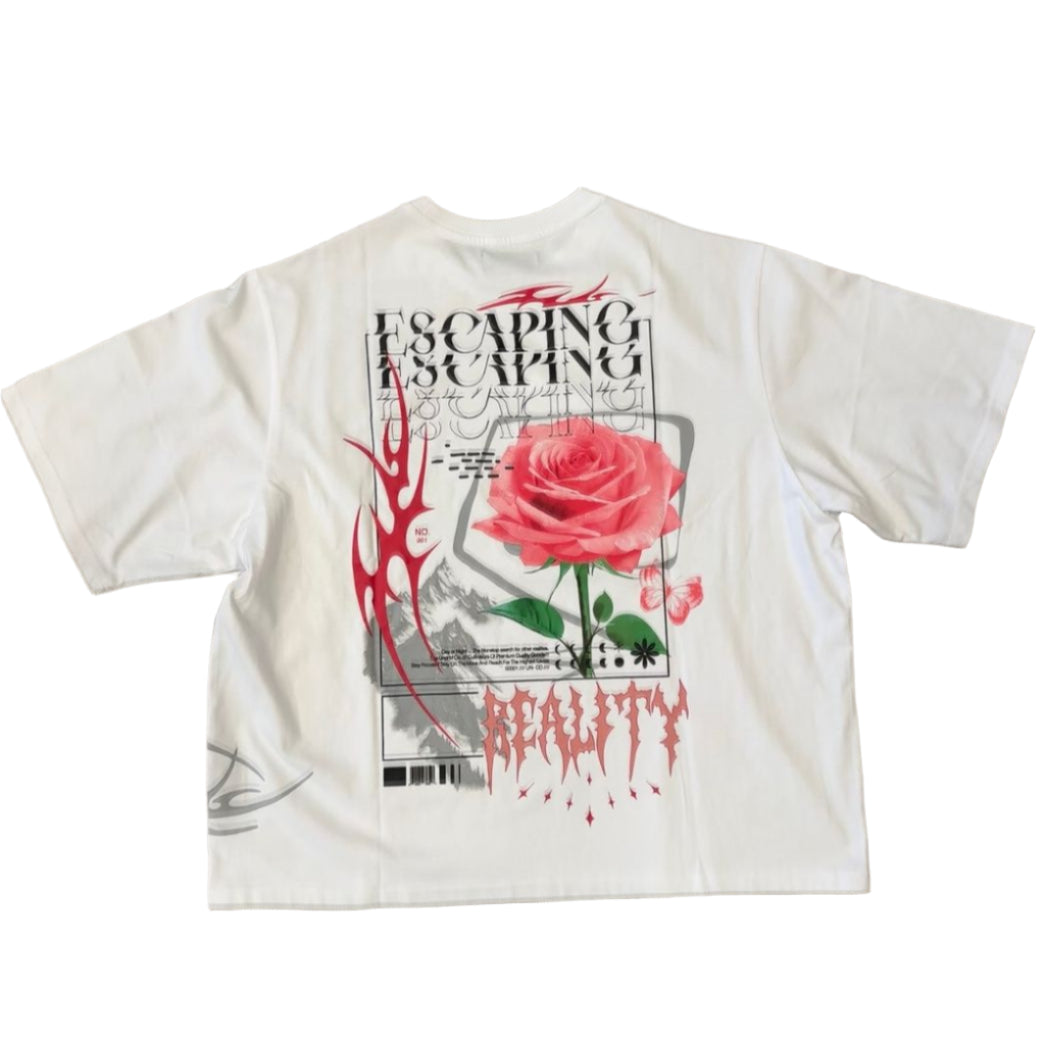 HIGHLY UNDRTD Escaping Reality Graphic Cropped Tee