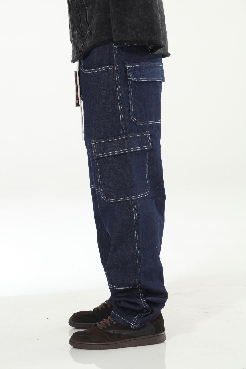 STYLO Skater Baggy Double Embroidery Jeans