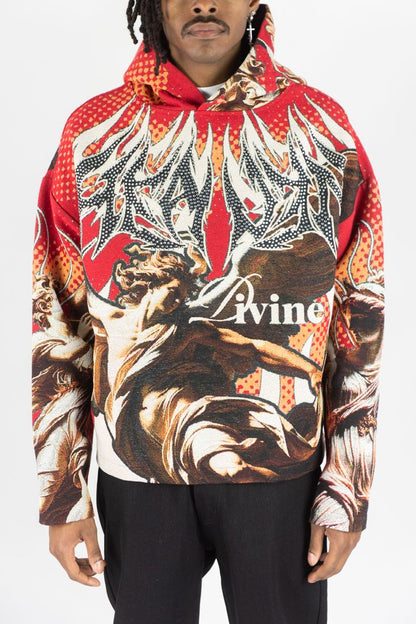 REBEL MINDS Heaven Rhinestone Tapestry Hoodie