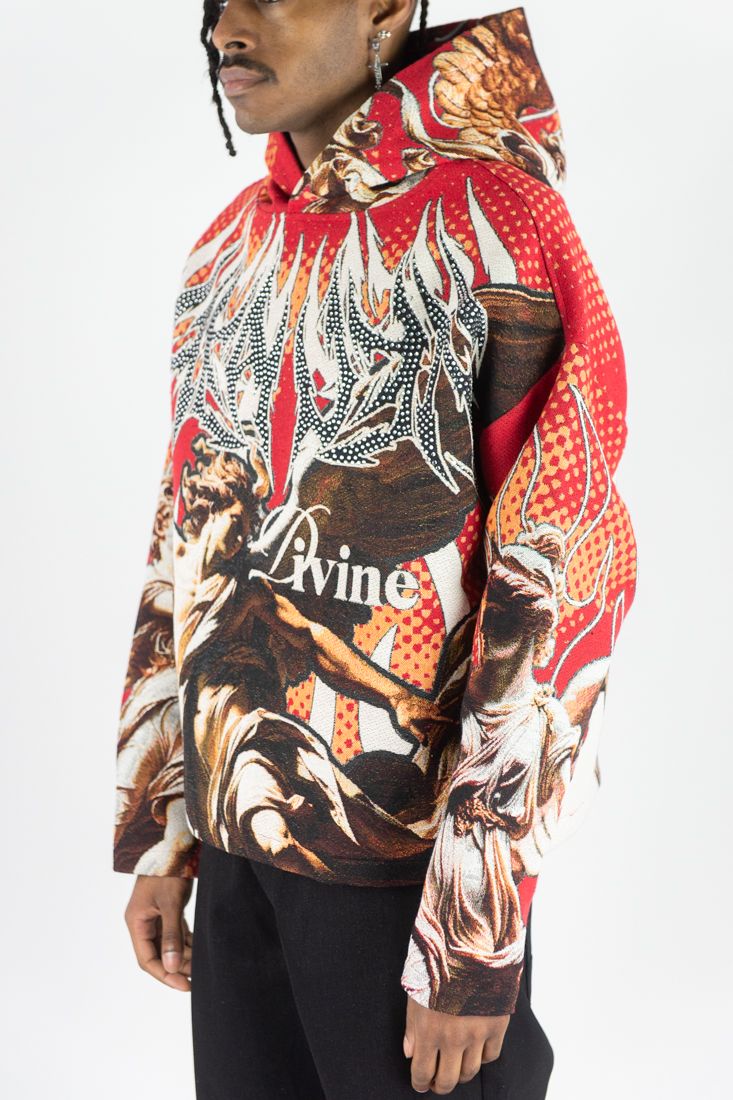 REBEL MINDS Heaven Rhinestone Tapestry Hoodie